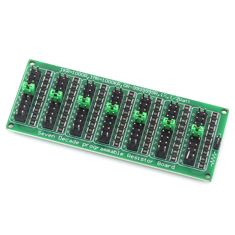 0.1R-999999R Programmable Resistor Board Module High Precision 1/2W 1% 8-Segment Jumper Cap 0.1-9999999 Ohm
