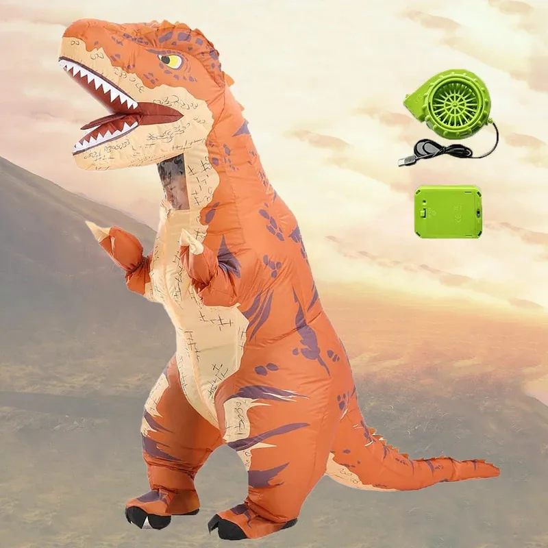 Wiwiwi 123Inflatable T-rex للكبار تفجير ديناصور مضحك دينو حفلة الهالوين تأثيري حلي