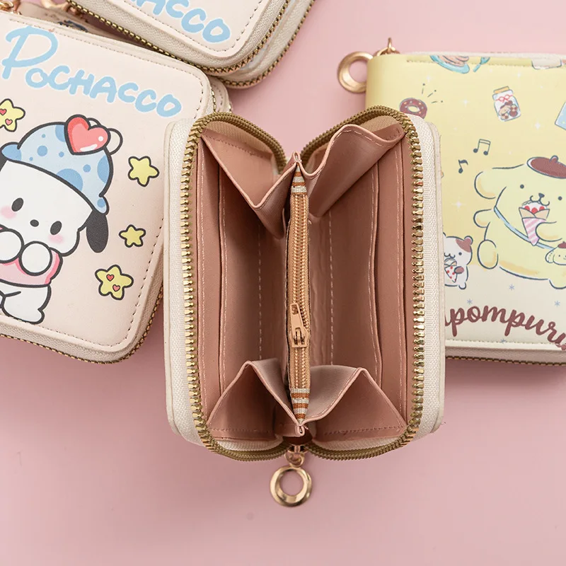 Sanrio Pochacco Cute Korean Version of Puppy Coin Purse Small Cartoon Cartoon Female Student Short Zipper Wallet Card Package image 3