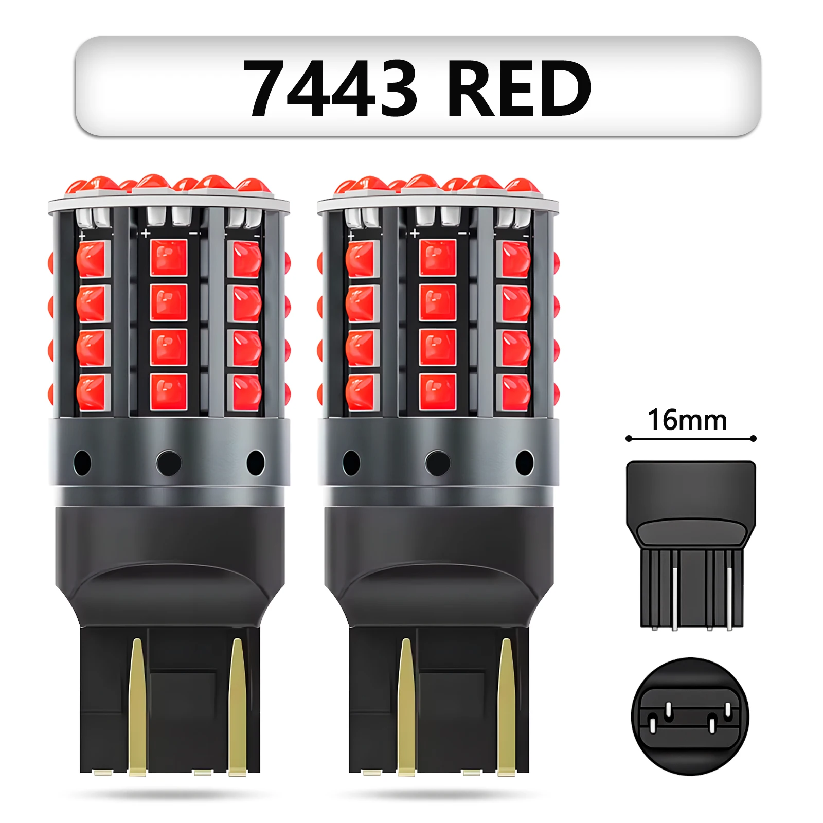2 Stück 1157 BAY15D P21 1156 BA15S LED-Lampen Canbus 44SMD 7440 7443 Blinker Rückfahrlicht Bremslicht 12V Superhelle Glühbirne
