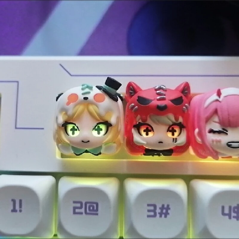 Original kawaii keycap personagens de conto de fadas chapeuzinho vermelho alice keycap resina teclado mecânico acessórios decoração esc