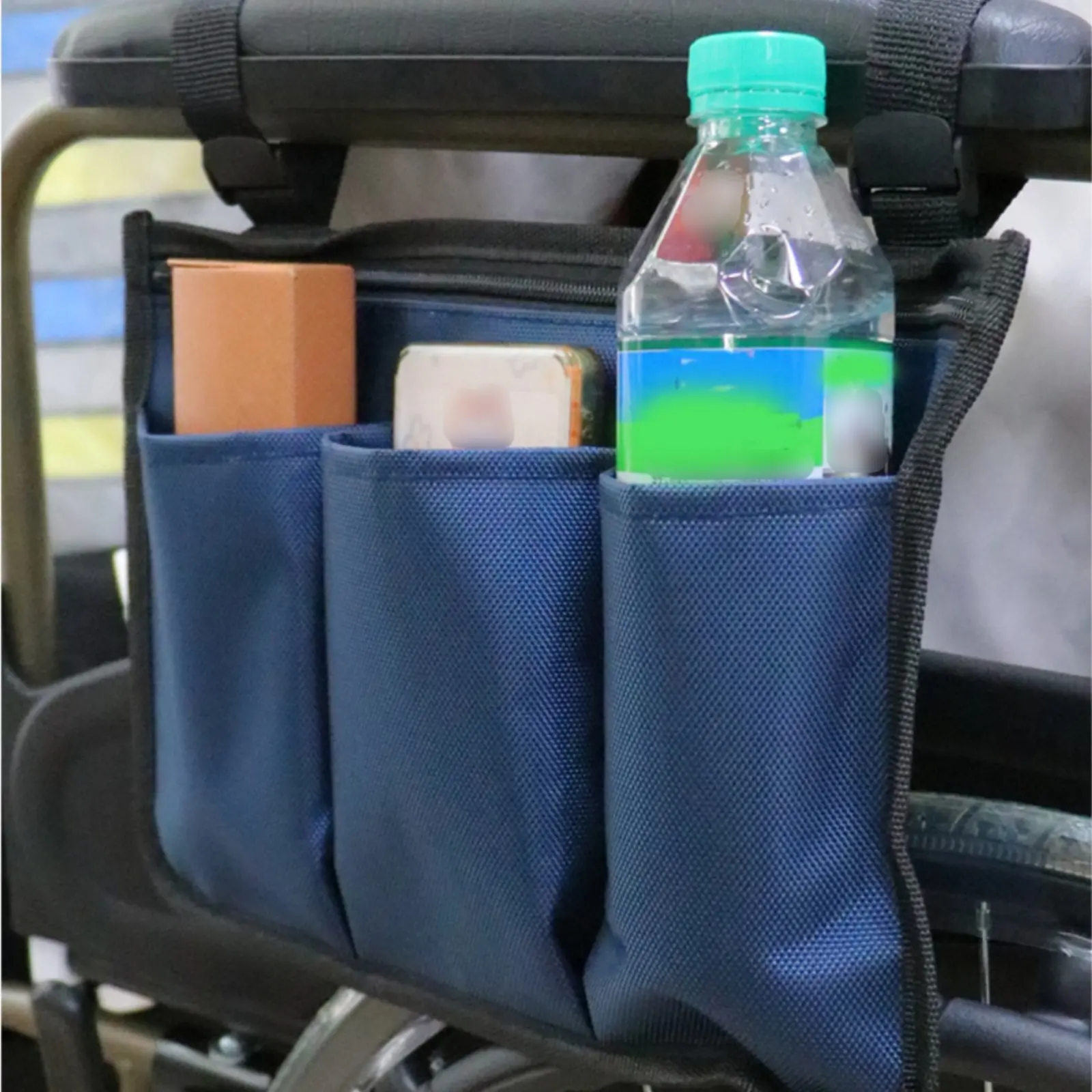 

Hanging Bag Large Capacity Backrest Bag Armrest Storage Pouch Easy to Install Mobility Aid Accessory