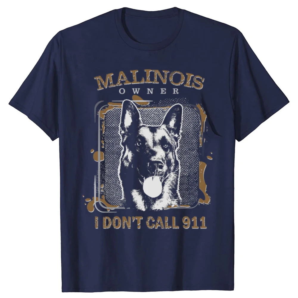 Vintage Belgian Shepherd Malinois Men Pre-Shrunk Cotton Mechelaar T-Shirt Sleeved Dog Lover Harajuku Shirt Clothing Camisas