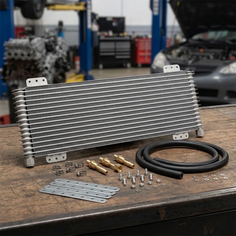 LPD47391 Car Low-Pressure Transmission Oil Cooler Kit With Hose And Fittings Transmission Cooler Engine Parts