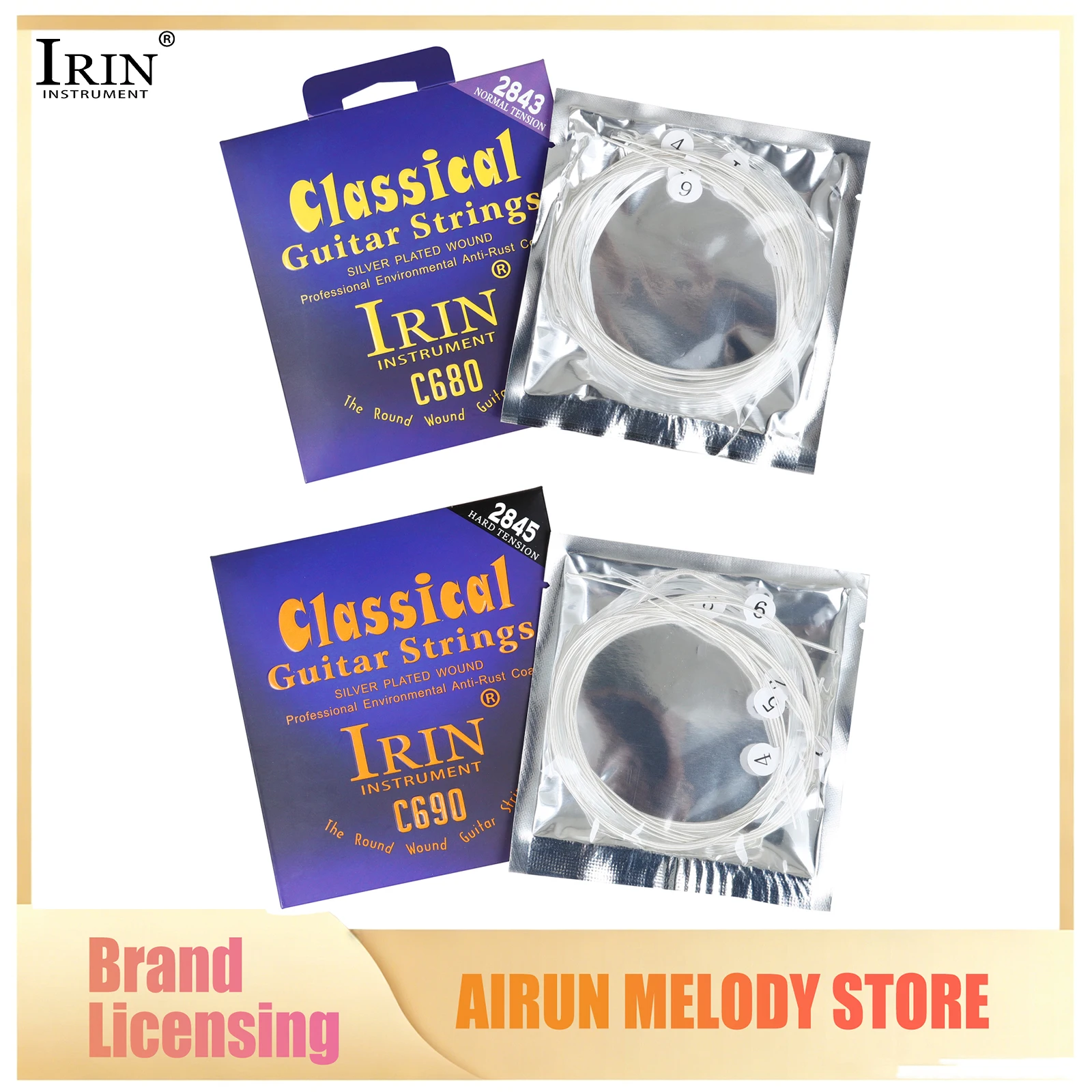 IRIN Classical Guitar Strings Silver-Plated Wound Nylon Guitar Strings Anti-Rust Coated String Set for Guitar Accessories Parts