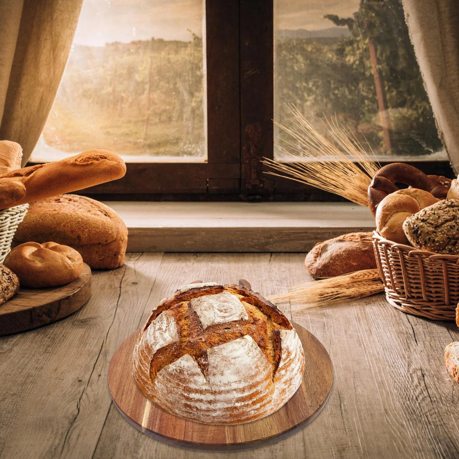 1 pçs placa de pão de madeira chifres de natal design pão servindo placa cozinha mesa de café decoração fotografia prop