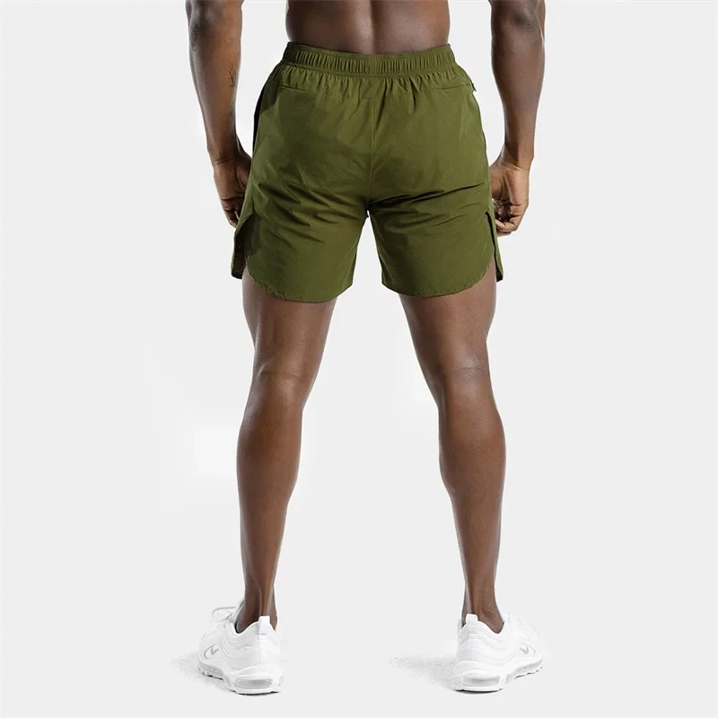 New Men\'s Summer Slim-fit Quick Drying Breathable Double-layer Fitness Sports Shorts Woven Shorts Training Men\'s Sports Pants