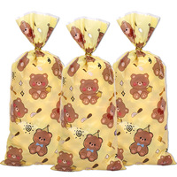 50/30pcs Cute Bear Gift Candy Bag Plastic Cookie Snack Packaging Bags Baby Shower Favors Kids Birthday Party Decoration Supplies