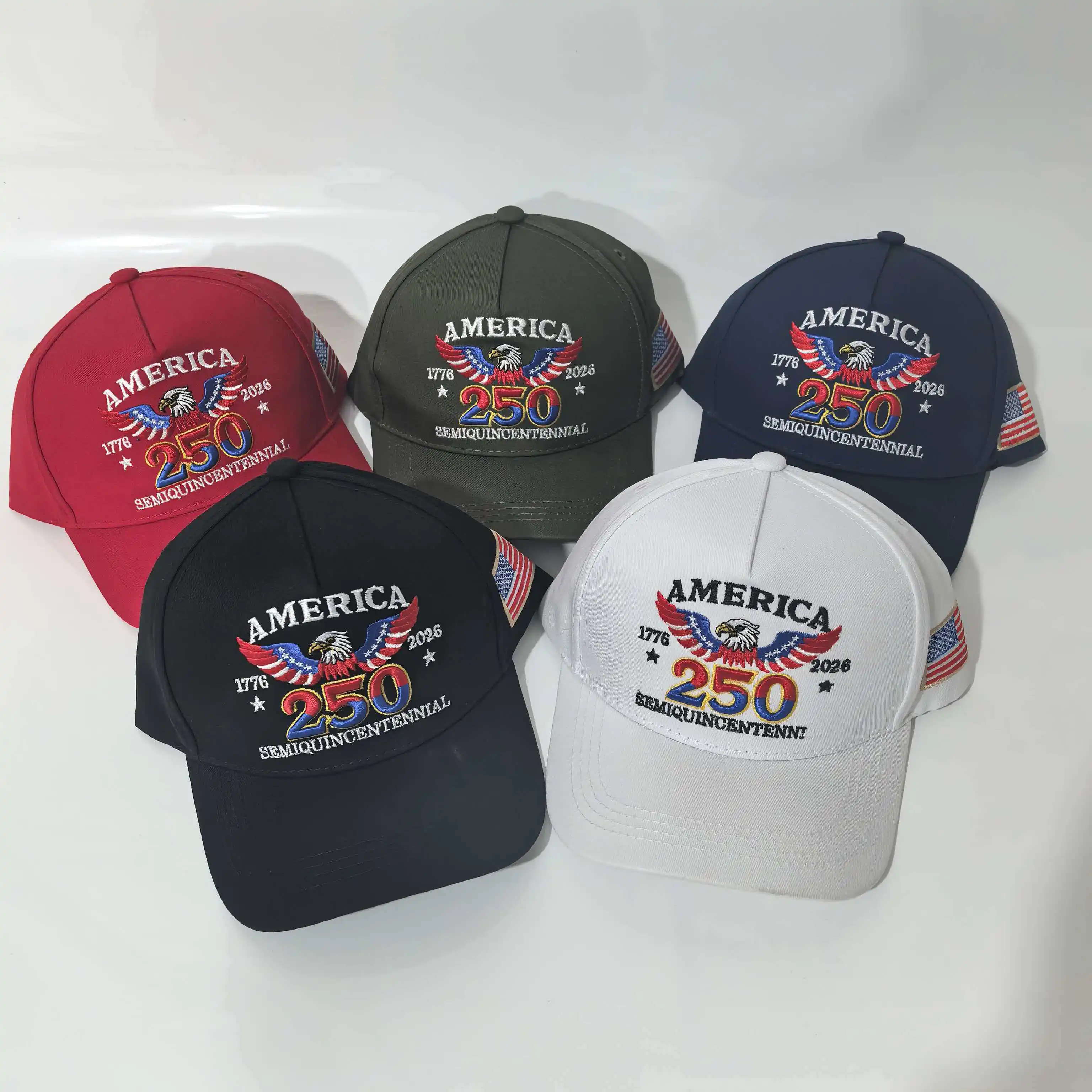 Gorra de Béisbol Bordada con el 250.º Semecentenario de América 1776-2026, Gorra Patriótica Ajustable con la Bandera de EE. UU. y el Águila para Hombres y Mujeres