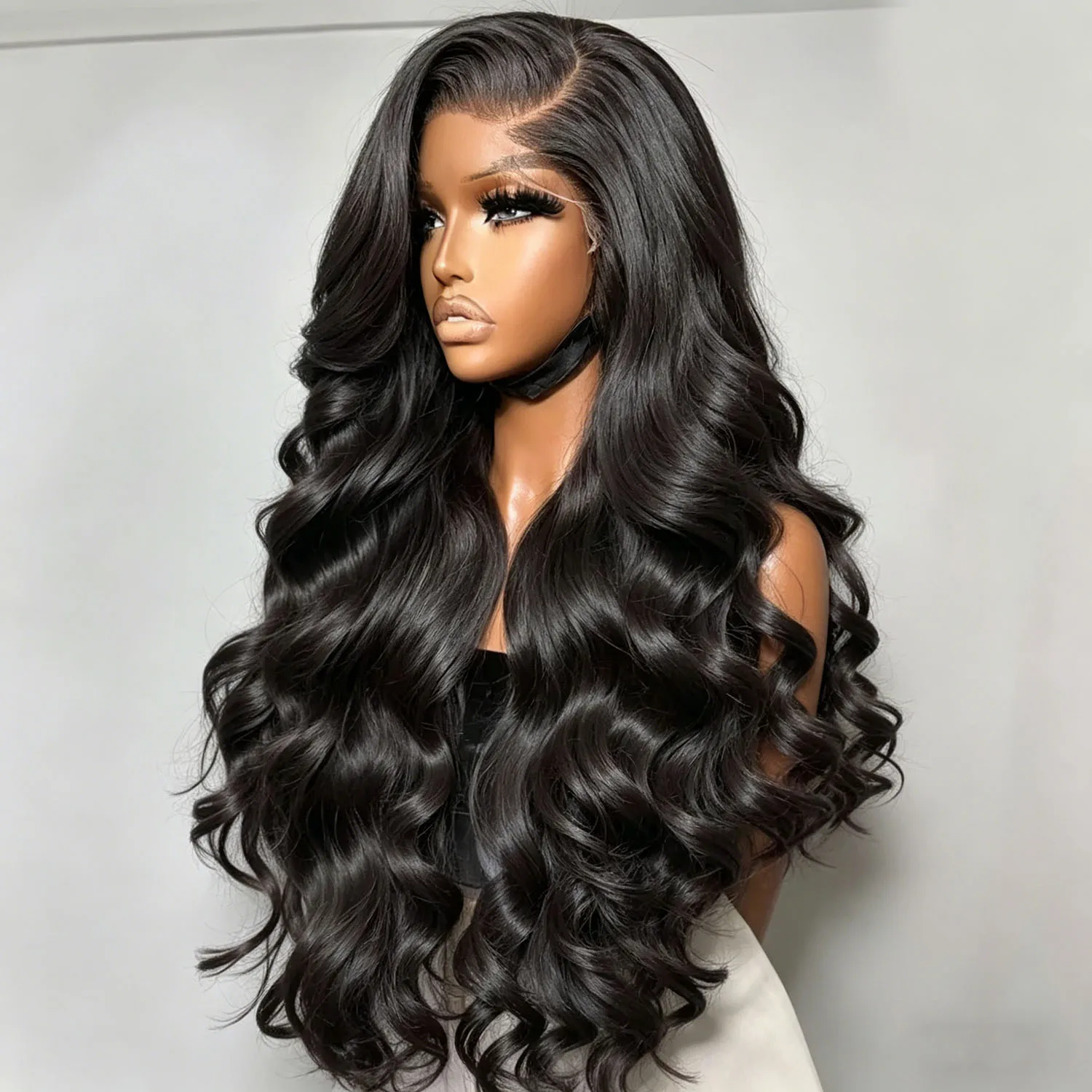 

30-36 Inch 13x4 HD Transparent Body Wave Lace Frontal Wig Human Hair 220% Density Brazilian Wavy Wave hair wig Style for Women