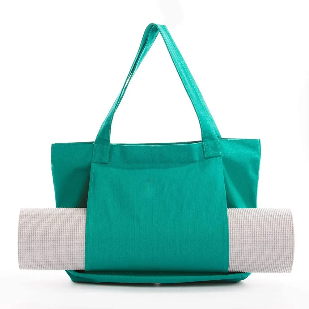 Large Capacity Yoga Mat Carry Bag Lightweight Thick Canvas Multifunctional Yoga Bag Portable Washable Pilates Mat Case Fitness