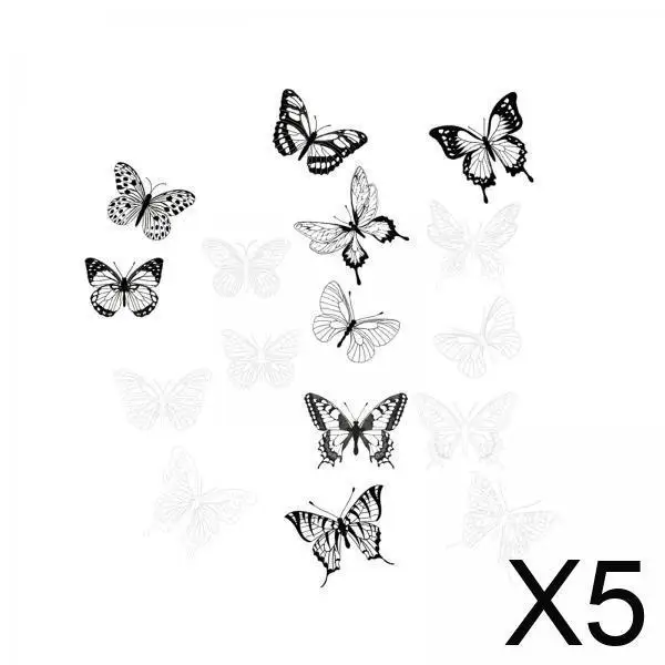 

5x Butterfly Wall Stickers Decals Butterfly Wall Decor, Butterflies Decoration for Birthday Cake Decors, Patio Lawn Yard Wedding