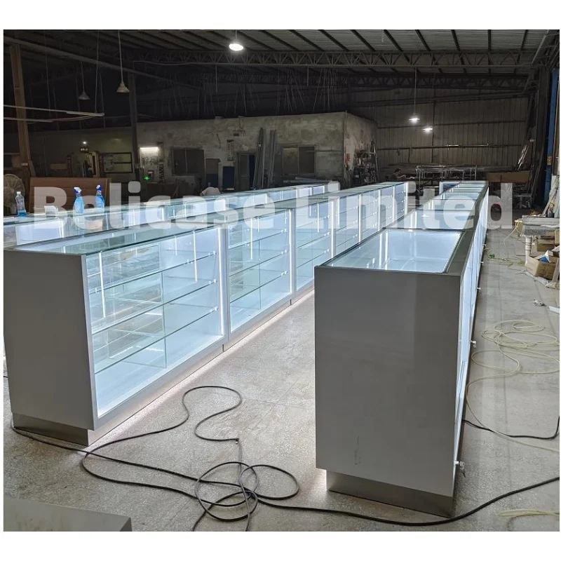 Custom, cheap display showcase with LED retail glass display cabinet fashionable display