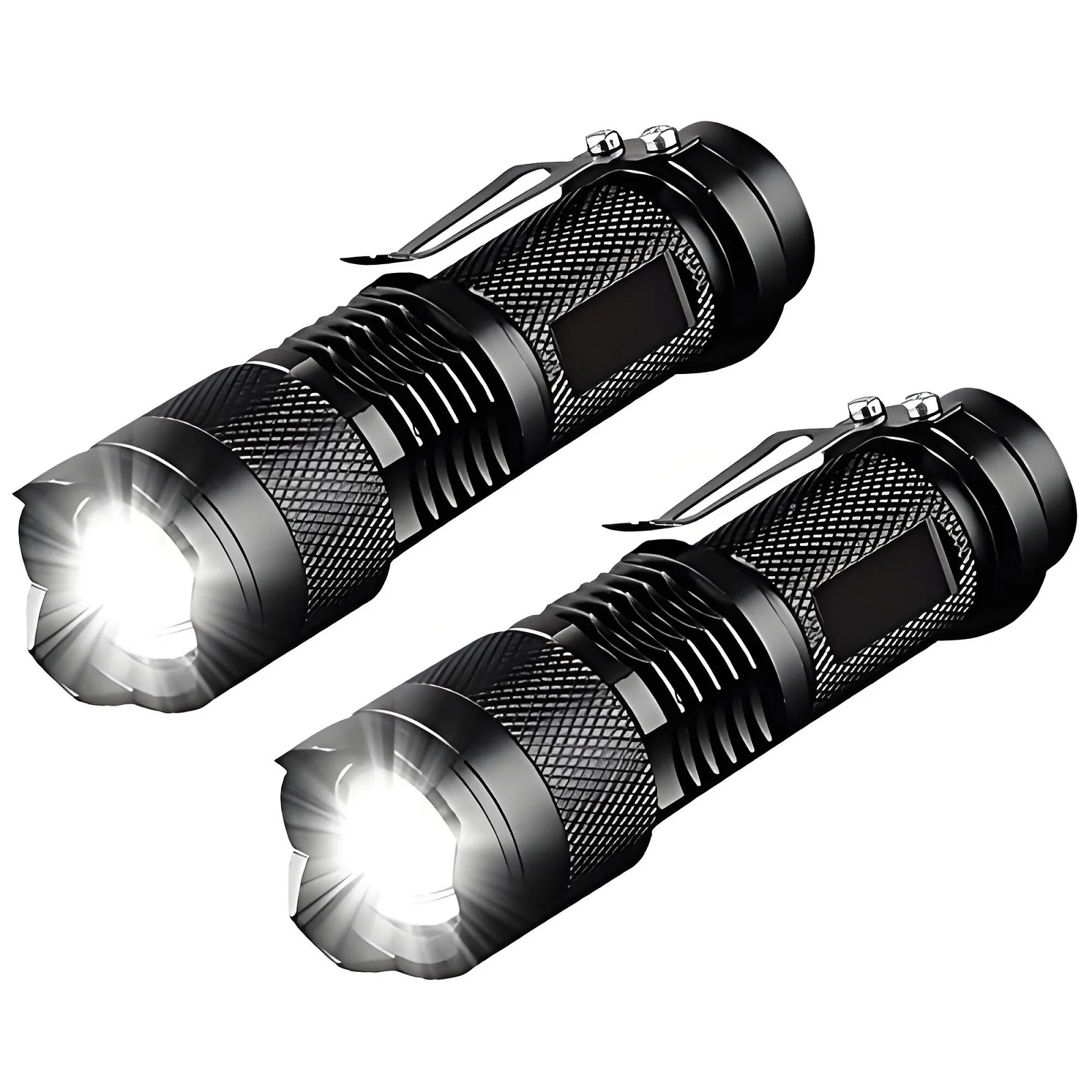 AODTOSIP 2pcs New Mini Super Bright Handheld LED Flashlight Battery Powered 3 Lighting Modes Tactical Torch for Outdoors Hiking