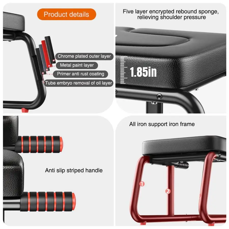 كرسي مقعد على شكل US بسعة 400 رطل، مسند ذراع مزدوج، مساعد للياقة البدنية لليوجا غير قابل للانزلاق، حصيرة سميكة قابلة للتنفس، مقعد ثابت لصالة الألعاب الرياضية المنزلية #2