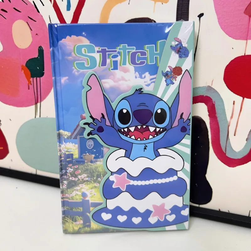 Disney Stitch Students Cute, Simple, Creative, Portable, Storage, Coloring Pages, Magnetic Buckles, Notebooks, Notepad Gifts