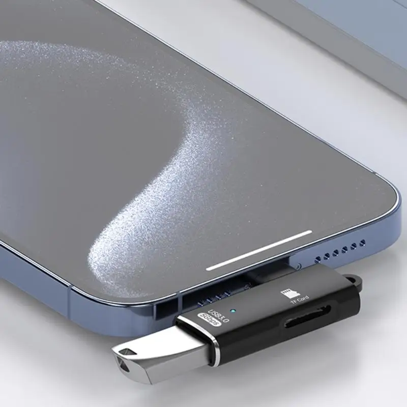 652F Aluminum Mixture USB C Data Link Small Storage Card Reader Type C To USB Processor For Laptop Camera Mouse Mobile Devices