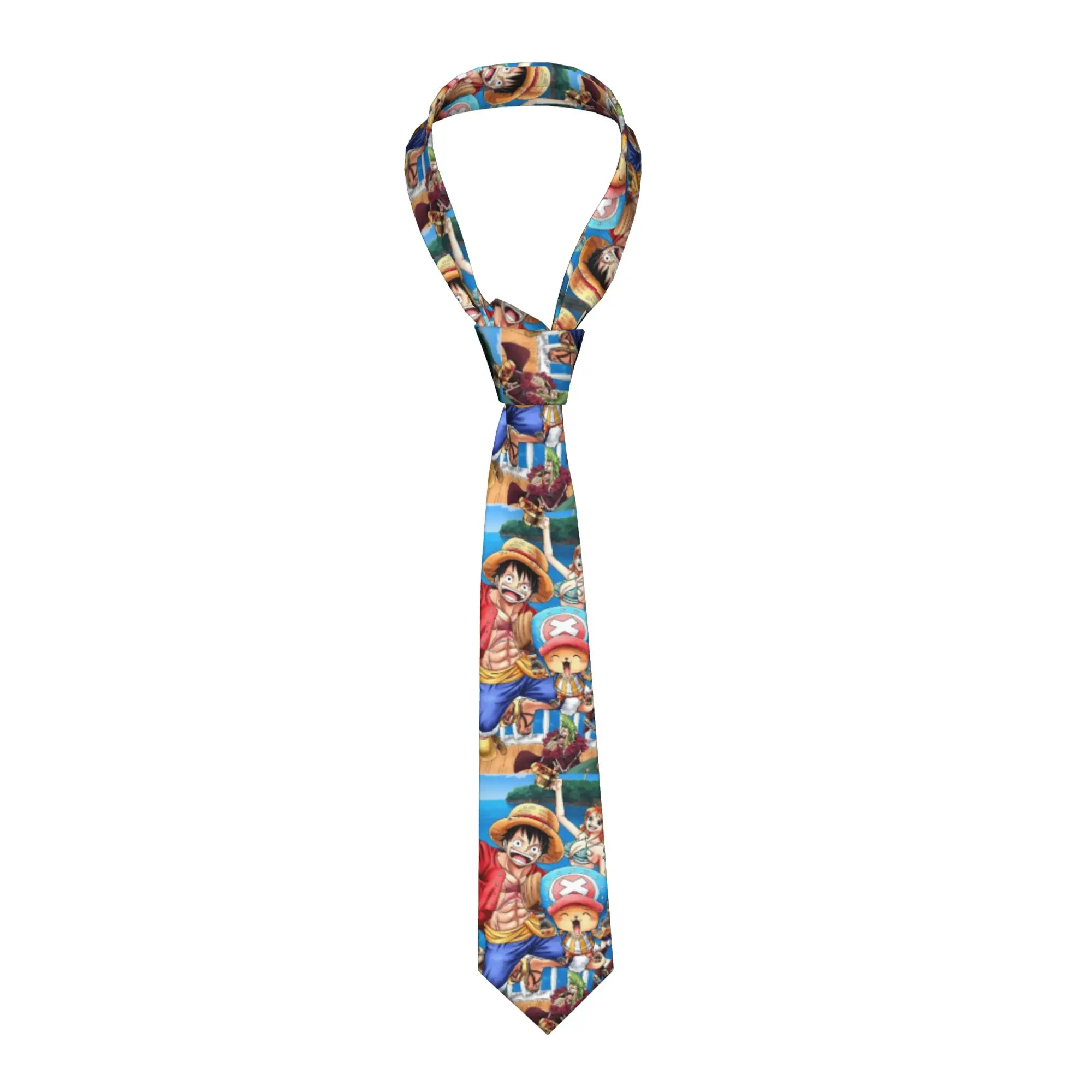 

Necktie Japanese One Manga Pieces Unisex Slim Polyester 8 cm Narrow Neck Tie Japan for Mens Daily Wear Gravatas Accessories Gift