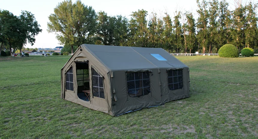 OEM ODM Luxury Cotton Air Tent Inflatable Camping Shelter Comfortable Family Outdoor Adventures Glamping Event Use
