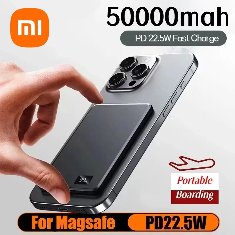 Xiaomi 50000mAh Portable Magnetic Wireless PowerBank PD22.5W Fast Charging External Battery for Magsafe For iPhone Samsung