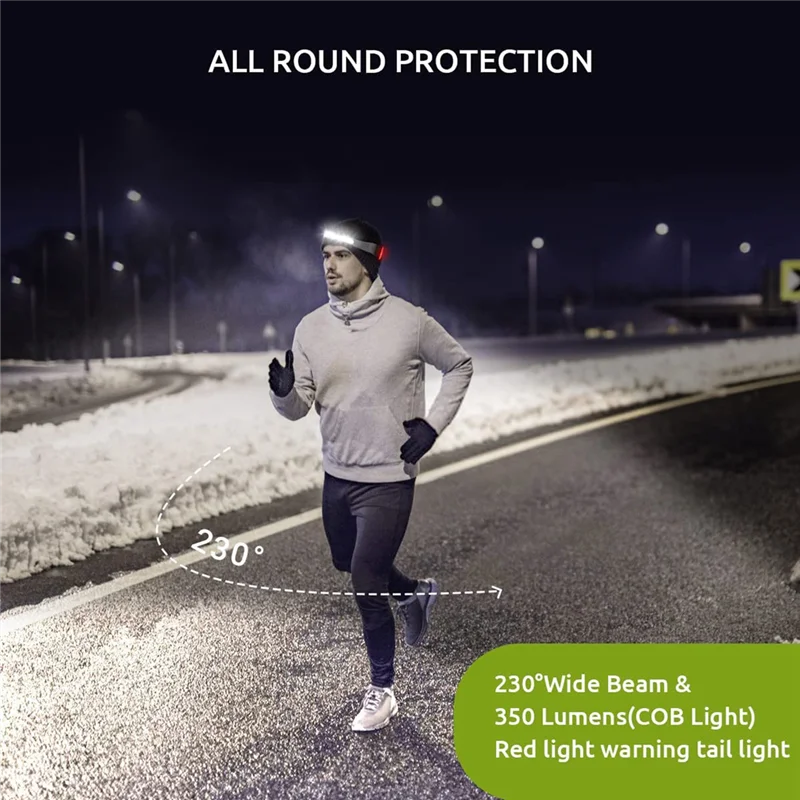 

NHG-dLED Head Light Lamp,Rechargeable Head Light Lamps with 230°Wide Beam Lightweight Head Light Lamp and Red Tail