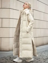 Parkas casual longo com capuz feminino, jaqueta grossa, casaco de algodão inverno, outwear acolchoado quente à prova de vento, nova moda, 2023