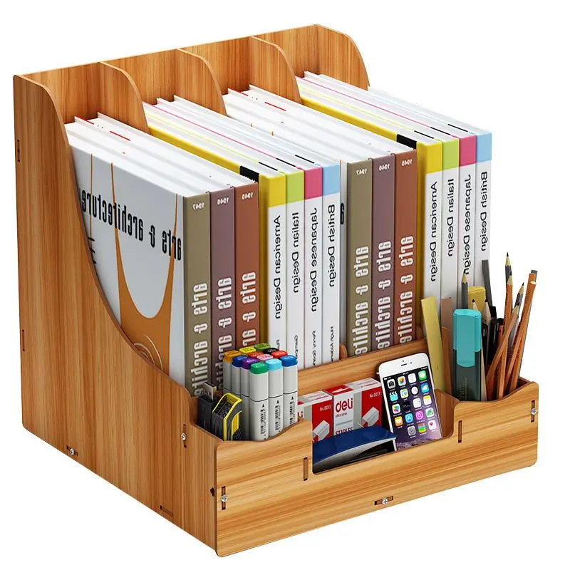 Desktop Multi-function Storage Box Folder Organization, Data Frame, Office Supplies Book Standing