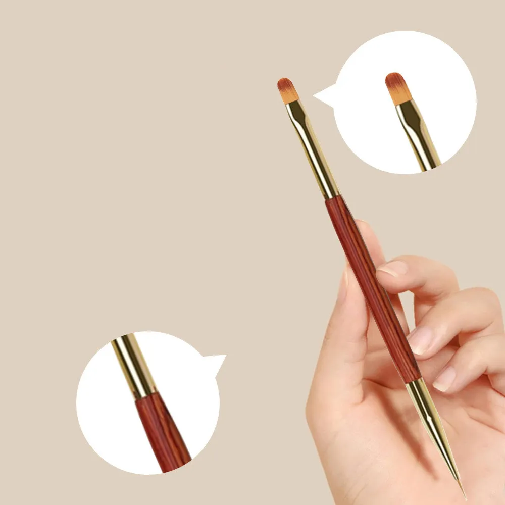 Gold Double Head Nail Brush Drawing Brush Liner Brush Painting Pen Gel Polish Crystal Nail Art Manicure Tools Nails