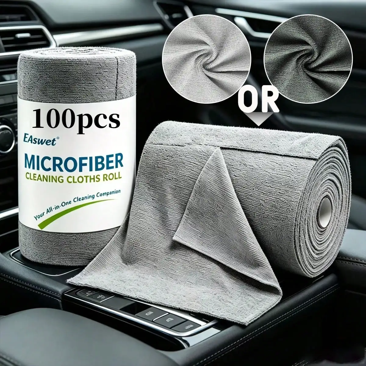1 Roll/100pcs Extra Large Roll Of Ultra-Fine Fiber Car Towels, Car Cleaning Towel Roll, Reusable Cleaning Cloth, Ultra-Fine Fiber Towel Roll Convenient Hand-Tearable Rags, Reusable Cleaning Wet Wipes, Home Kitchen Towel Roll, Car Wash Rags