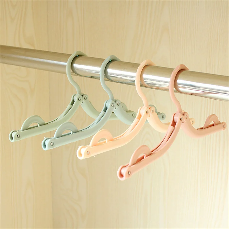 5Pcs Plastic Folding Clothes Hangers Portable Travel Hangers Household Multifunctional Hanger Clothes Drying Racks