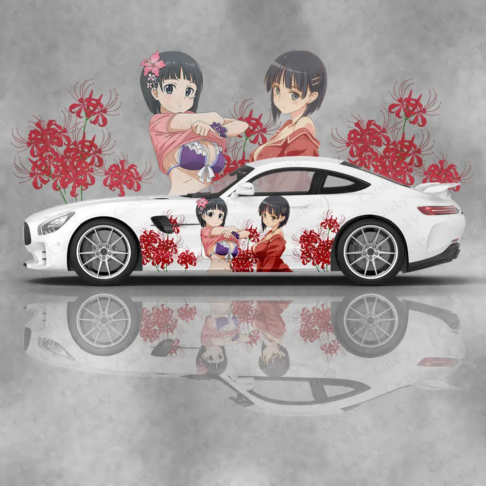 

Anime Kirigaya Suguha Custom Car Accessories Vinyl Body Stickers Auto Side Film Decal Body Hood Sticker SUV Decoration Pattern