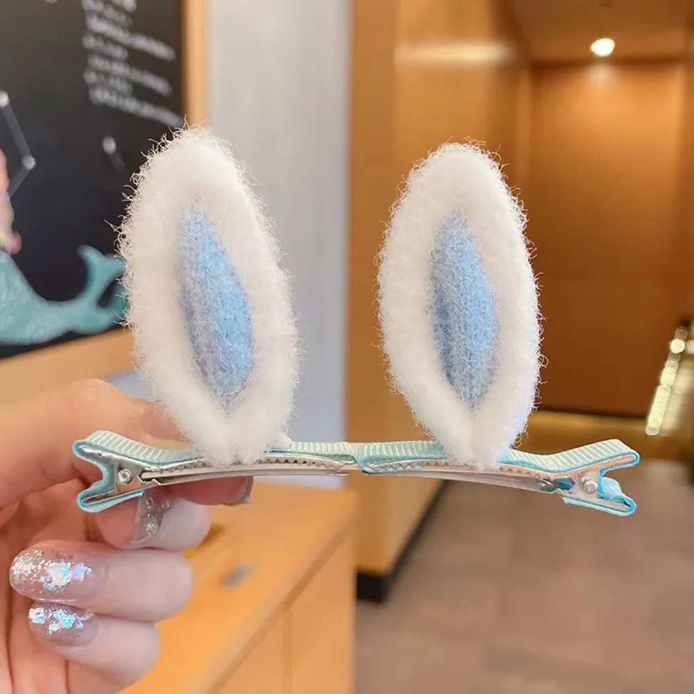 5 Pairs Material Cat Ears Hair Pin 3D Design Animal Ears Style Rabbit Ears Hair Pin Kids Size Soft Texture Hair Pin For Baby