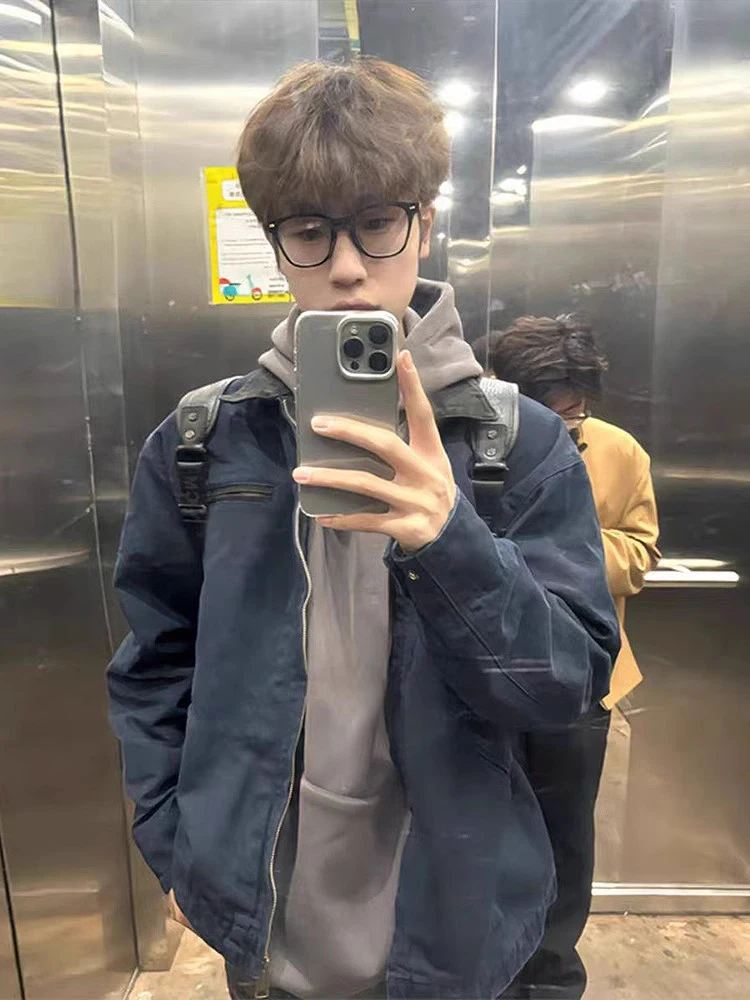 

Мужская рабочая куртка Cleanfit Detroit Workwear с холщовым воротником в американском ретро-стиле, осенне-зимняя, на молнии, с декоративными элементами, для активного отдыха