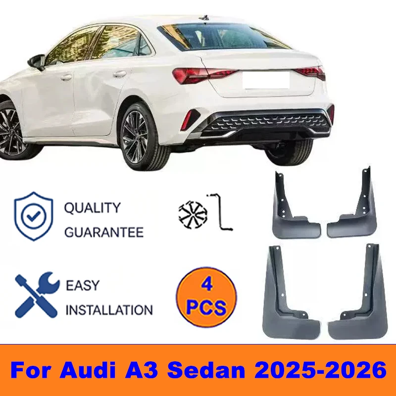 

4Pcs Mud Flaps For Audi A3 Sedan 2025-2026-Splash Guards Front&Rear Wheel Fender Mudguards Car Exterior Protection Accessories