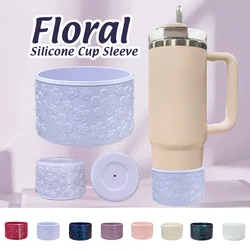 1pc Suitable for 30 Oz/40 Oz Floral Patterned Non-Slip Silicone Boot Portable Durable Perfect Cup Accessory Cup Bottom Sleeve