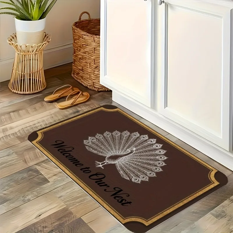 

1PC Welcome Pattern Kitchen Rug Non-Slip Door Mat Pop design Bathroom Rug Bath Mat Carpet for Home Sink Laundry Decoreeree