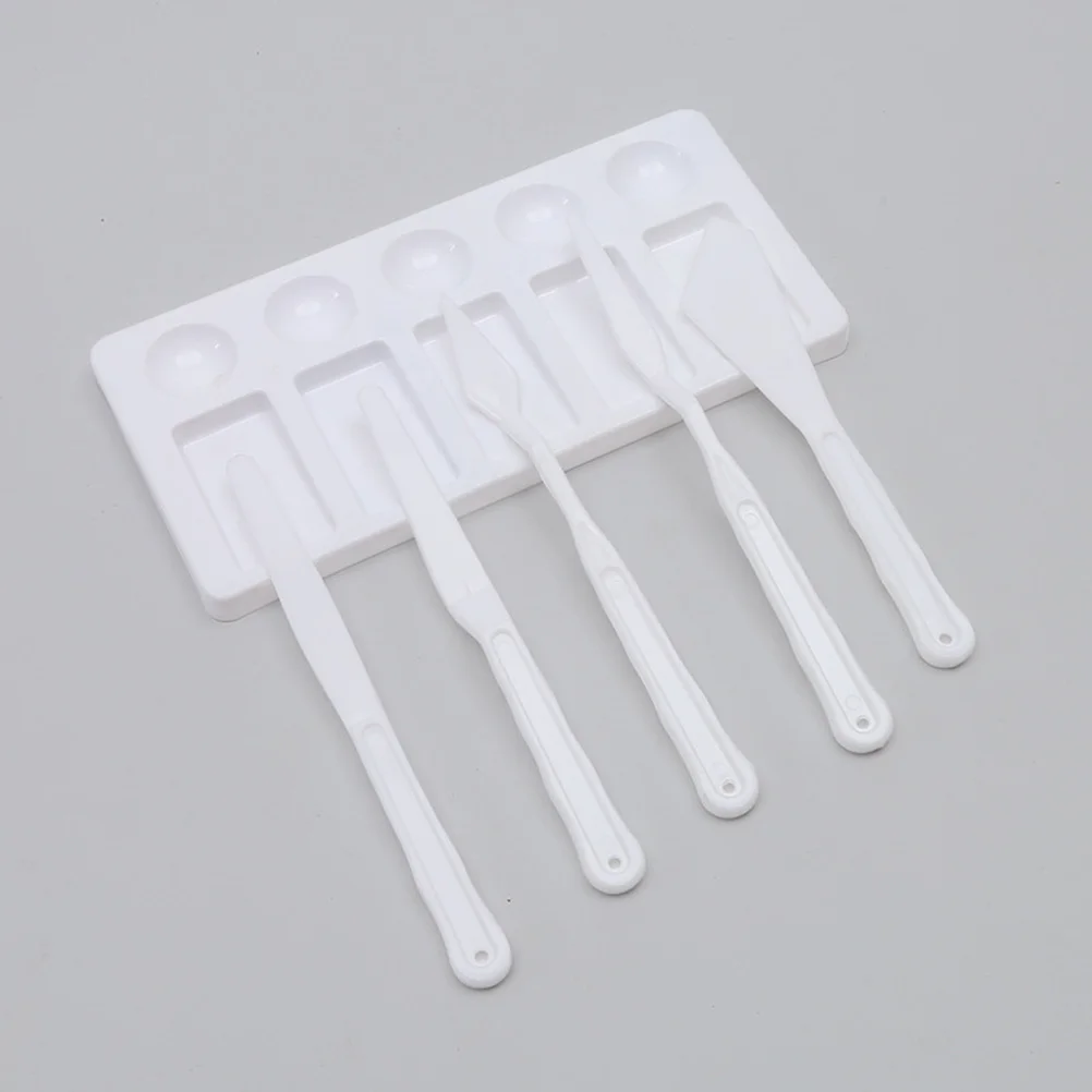 

12pcs Scraper Oil Painting Pen Oil Drawing Brush Tool Kit Mixing Palette Knife Set For Artists Students Lightweight White
