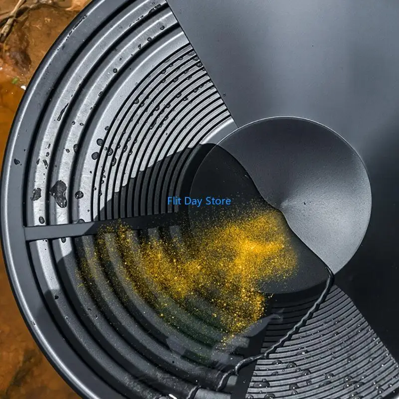 F92C Compactly Gold Prospecting Equipment Gold Washing Pan Triple Riffle Design And Included Mesh Screen For Professional