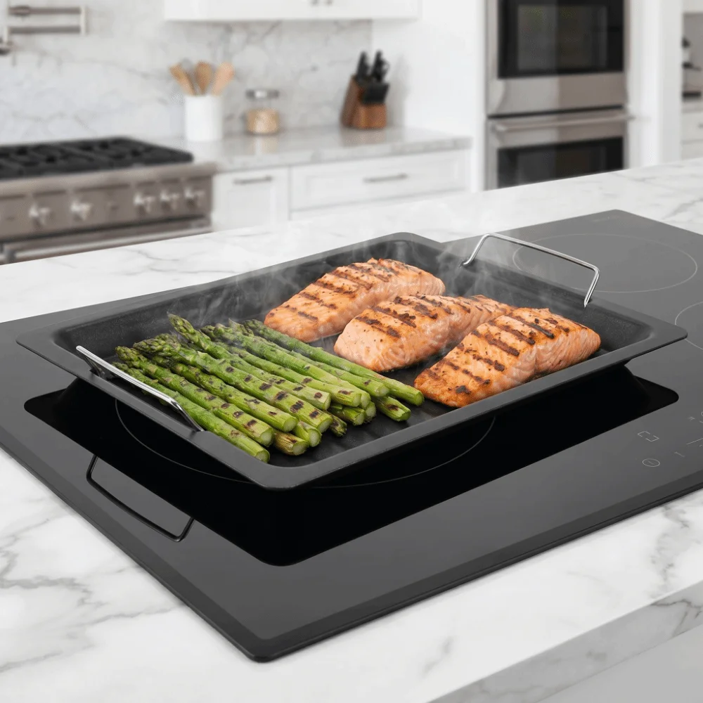 Stainless Steel Barbecue Frying Pan Black Non-Sticky Barbecue Grilling Plate Thickened Lightweight Frying Pot