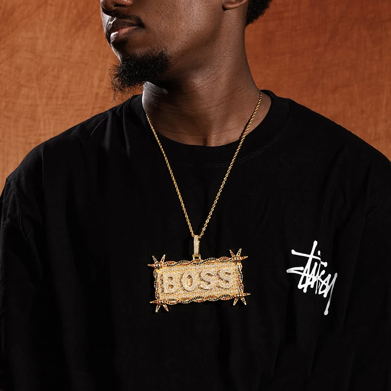 

Квадратные подвески с буквами на заказ, ожерелье AAA, циркон, блестящий Iced Out, мужские ювелирные изделия в стиле хип-хоп, рэпер, розовое золото, серебро, цвет