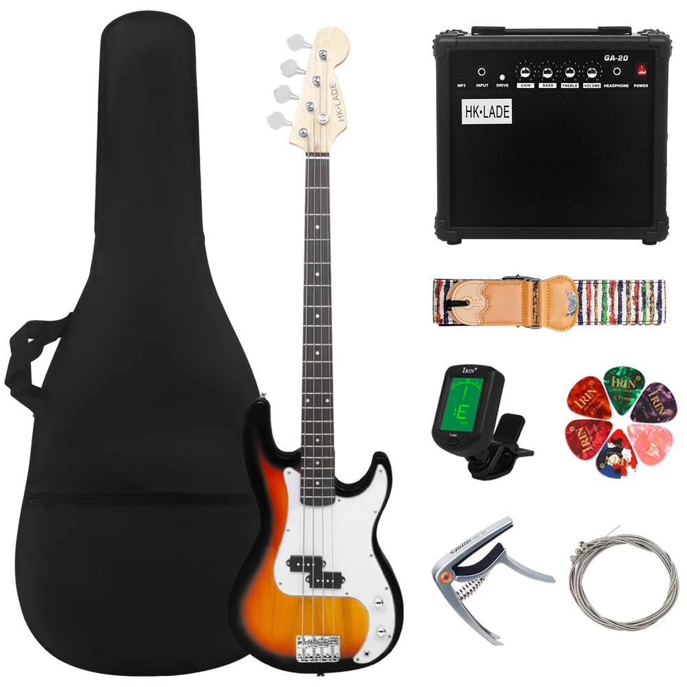 

HK·LADE 4 Strings Bass Guitar 20 Frets Electric Bass Guitar Guitarra With Bag Picks Amp Bass Guitar Parts & Accessories