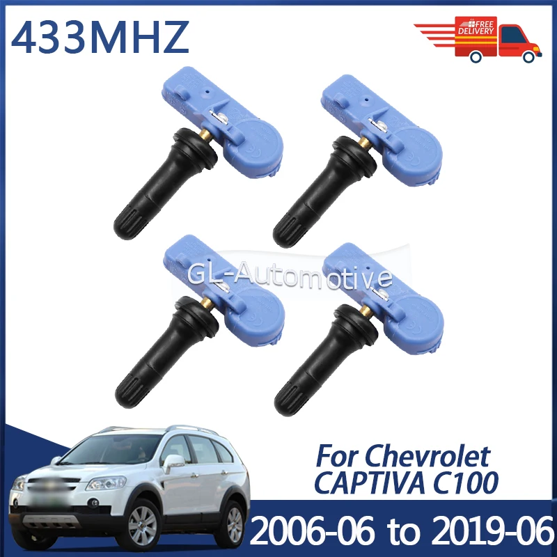 4PCS 433MHZ TPMS Sensor Reifendruck Sensor Für Chevrolet Captiva 2006-06 bis 2019-06 13581561 20922901 25789964