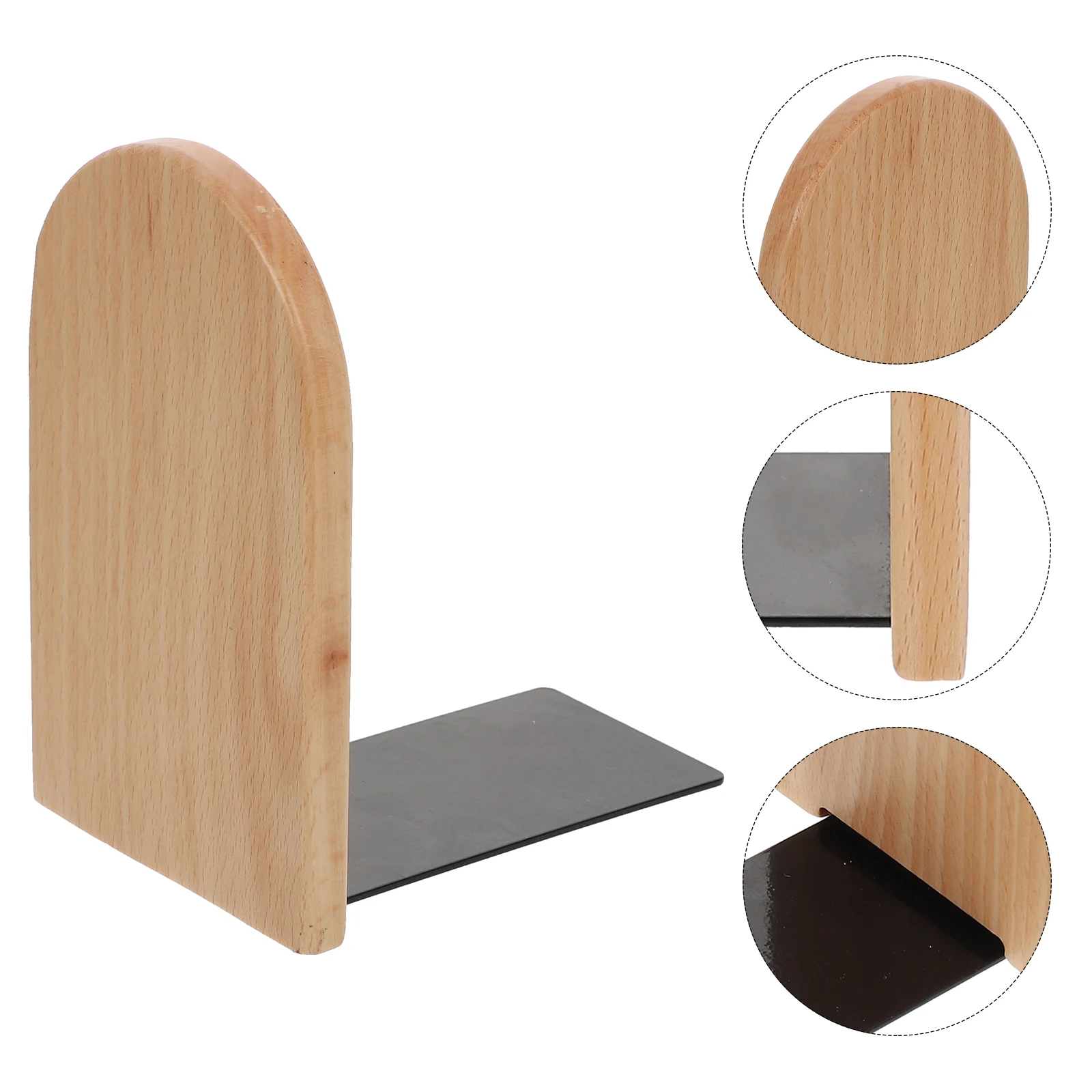 Wooden Bookend Rack for Reading Office Desk Desktop Stands Strong Iron Wood Material Storage Organization Books Files