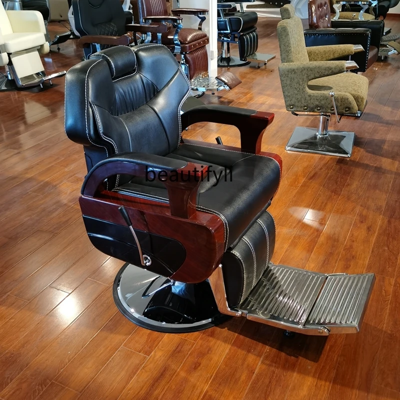 

Trendy Barber Chair Lifting and Lowering Barber Chair Fashionable Luxury High-End Hairdressing Chair