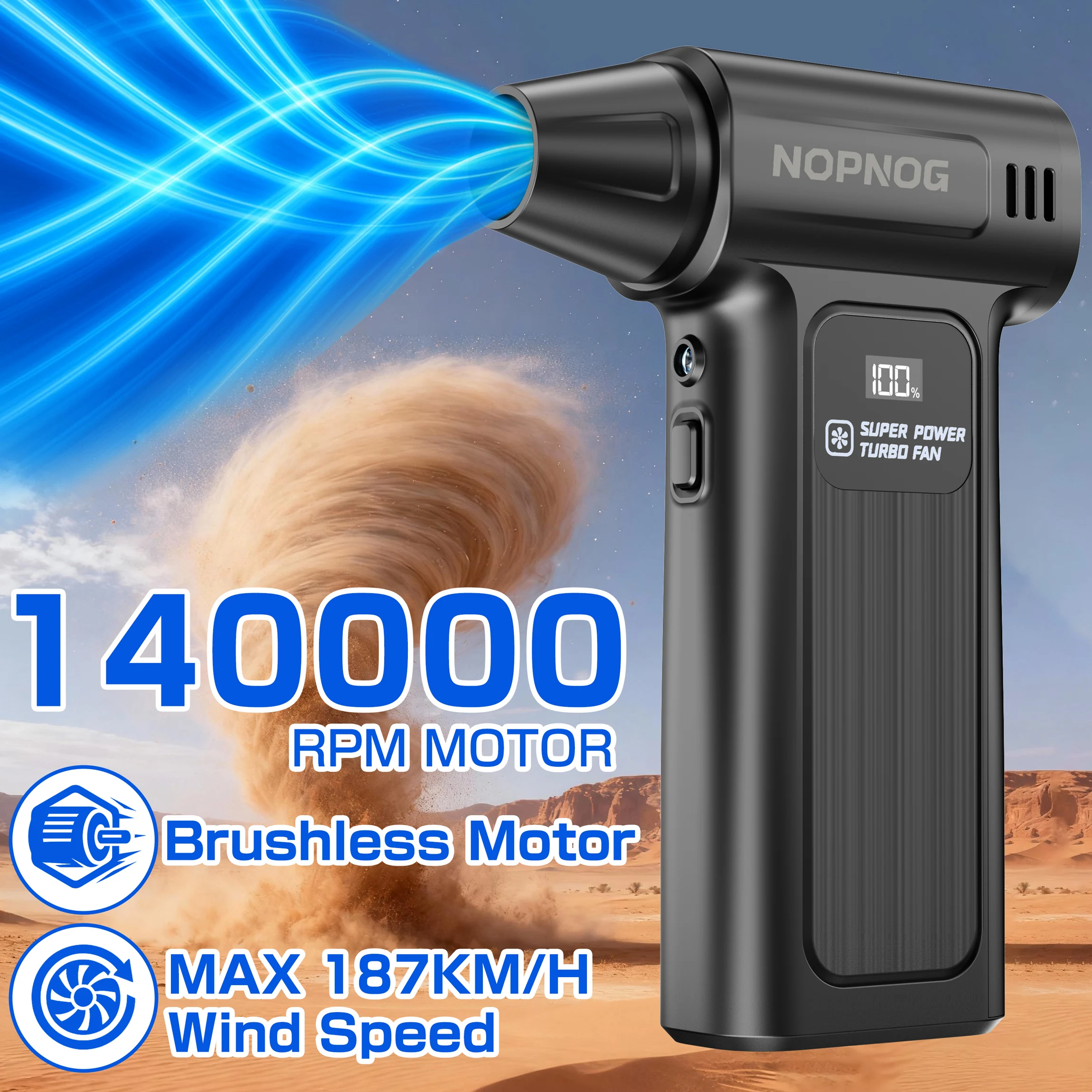 For Car RV Truck Trailer Electric Air Duster Turbo Fan Cleaning Jet Blower Tool Violent Hair Dryer Multifunctional Blowing Snow