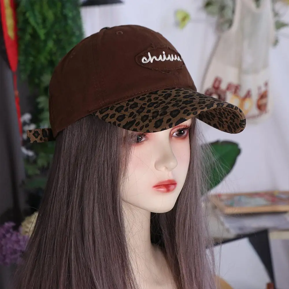 

Retro Adjustable Leopard Baseball Hat Sunshade Casual Embroidered Baseball Cap Hip Hop Cotton Y2k Peaked Cap Girls