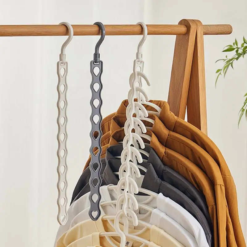 Space Saver Clothes Hangers Pants Storage Hangers For Closet Vertical 10-Hole Design Multifunctional Closet Storage Hanger For