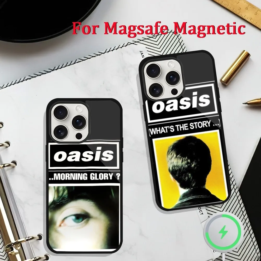 Band O-Oasis Definitely Maybe Phone Case For iPhone 11 13 12 14 15 Plus Max Pro Magsafe Magnetic Wireless Charging shell