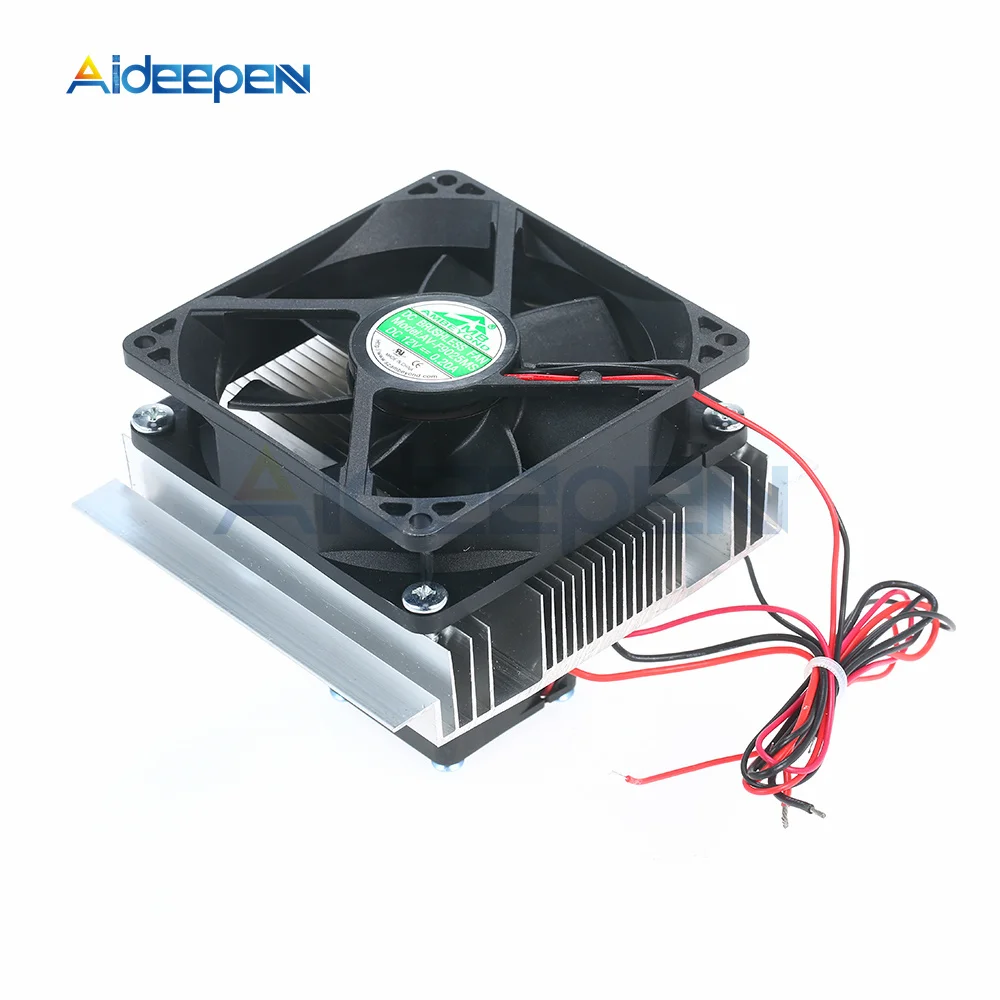 DC 12V 60W Thermoelectric Peltier Cooler Refrigeration Aluminum Cooler Semiconductor Air Conditioner Cooling with Cooling Fan