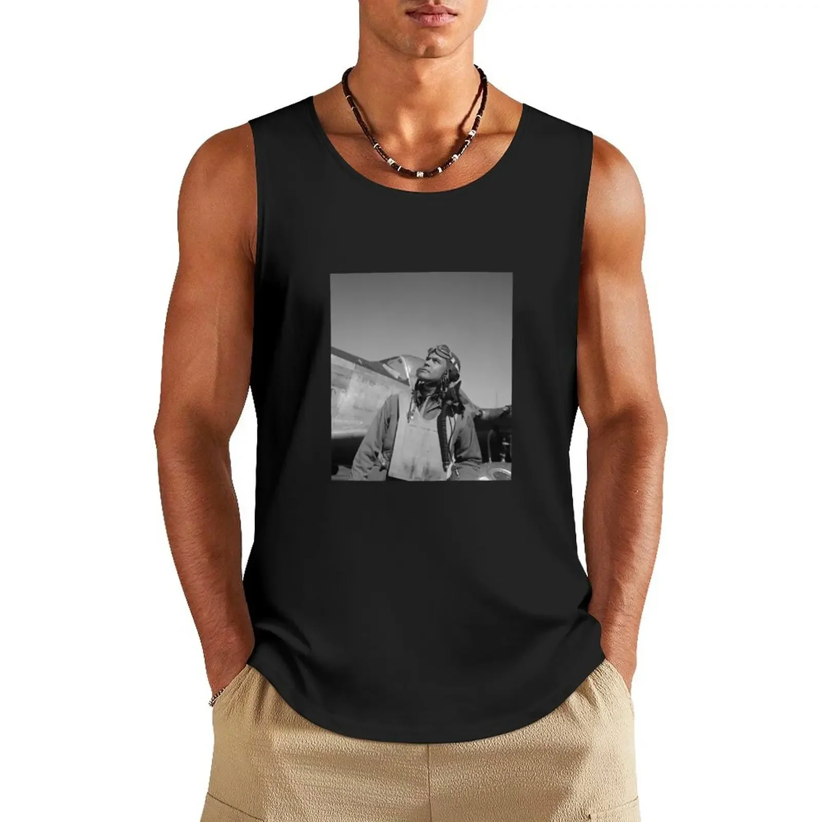 

Benjamin Davis Jr. - Looking Toward The Sky - WW2 Tank Top Male clothes sports vest